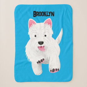 Couverture Sherpa Caricature blanche de terrier de l'ouest