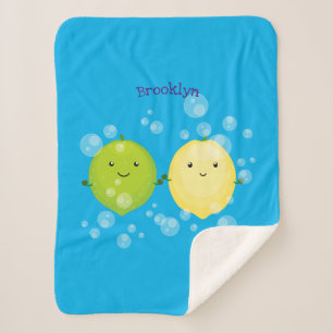 Couverture Sherpa Caricature de chaux de citron joyeux