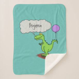 Couverture Sherpa Caricature de dragon dragon drôle et vert respiran