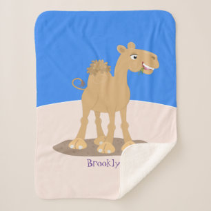 Couverture Sherpa Caricature de dromadaire joyeux et souriant