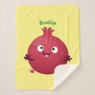 Couverture Sherpa Caricature de fruits à la grenade joyeux