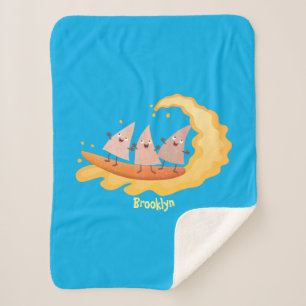 Couverture Sherpa Caricature de surf pour chips de maïs mignonette n