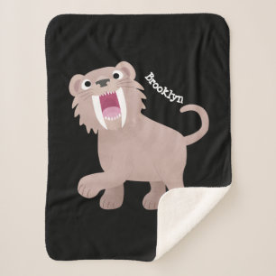 Couverture Sherpa Caricature du tigre mignon Saber Toothed Smilodon