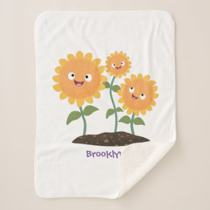 Couverture Sherpa Caricature joli tournesol souriant illustration