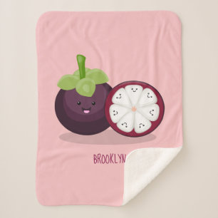 Couverture Sherpa Caricature mignonne mauve mangouste