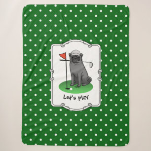 Couverture Sherpa Carlin de golf Jouer Golf (noir) mignon chien drôl