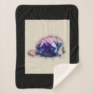 Couverture Sherpa Carlin Puppy croquis Carlin Amoureux de les chiens