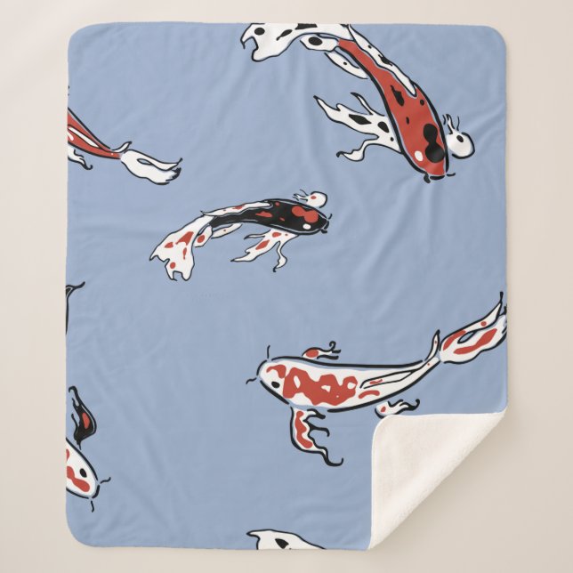 Couverture Sherpa carpe de poisson motif koi koi carp (Devant)
