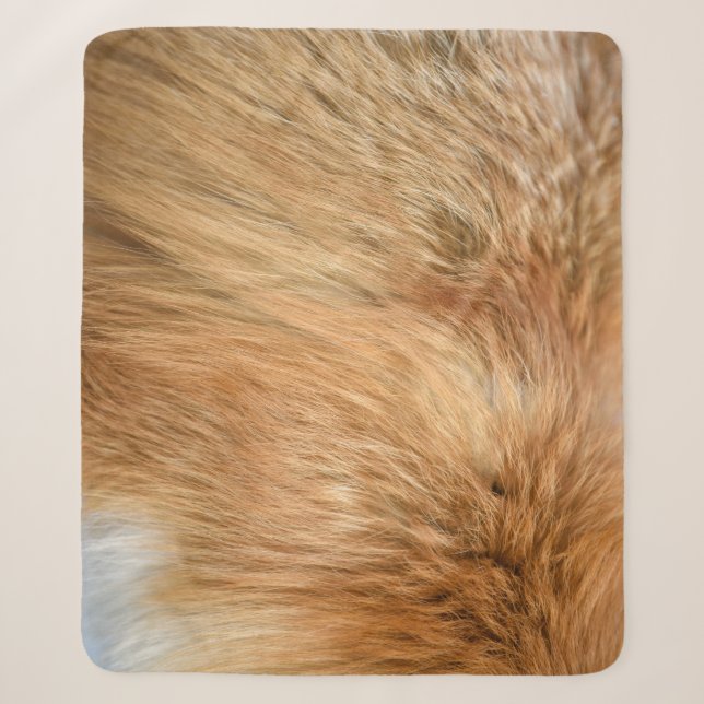 Couverture Sherpa Carreau Motif de fourrure Red Fox (Devant)