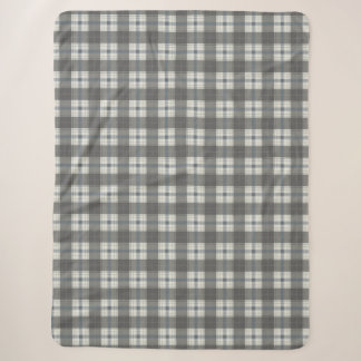 Couverture Sherpa carreaux doux charbon
