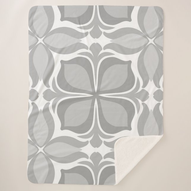 Couverture Sherpa Carreaux géométriques neutres (Devant)