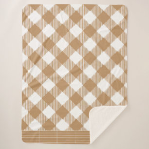 Couverture Sherpa Carreaux marron buffle