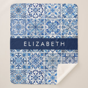 Couverture Sherpa Carreaux méditerranéens, Portugais, Azulejo, Votre