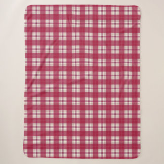 Couverture Sherpa carreaux rouges