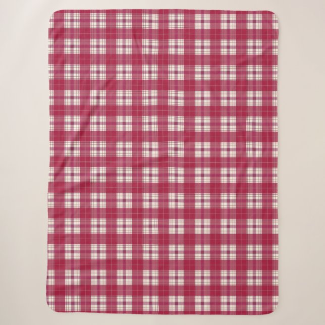 Couverture Sherpa carreaux rouges (Devant)