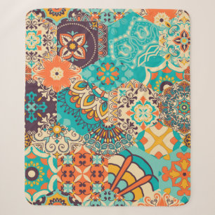 Couverture Sherpa Carrelage en mosaïque colorée avec Islam, Arabi