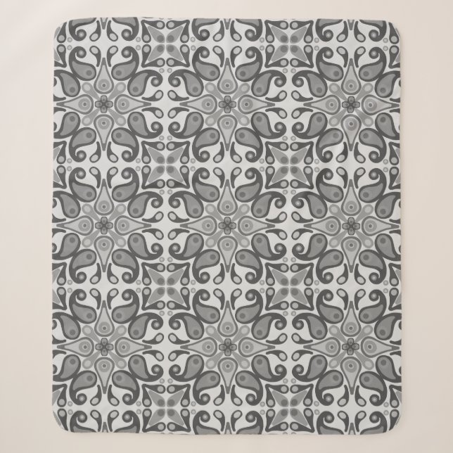 Couverture Sherpa Carrelage gris Sherpa Blanche (Devant)