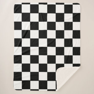 Couverture Sherpa Carrés noirs et blancs