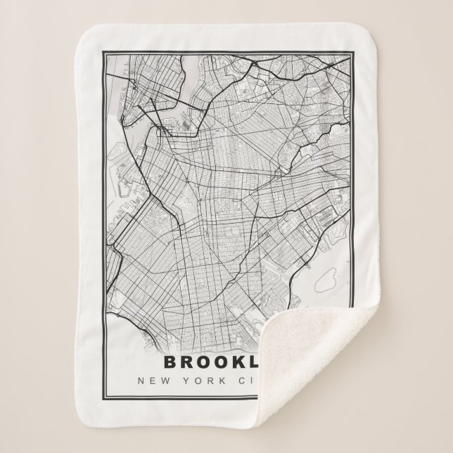 Couverture Sherpa Carte Brooklyn (Devant)