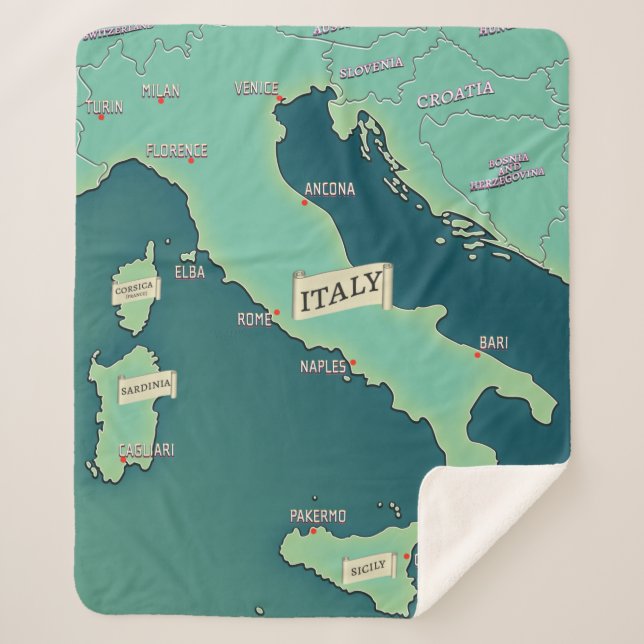 Couverture Sherpa Carte Classique d'Italie (Devant)