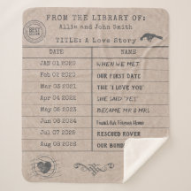 Carte de bibliothèque personnalisée "Notre histoir