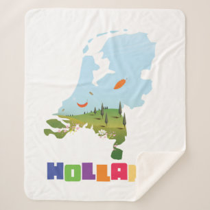 Couverture Sherpa carte de Hollande en caricature
