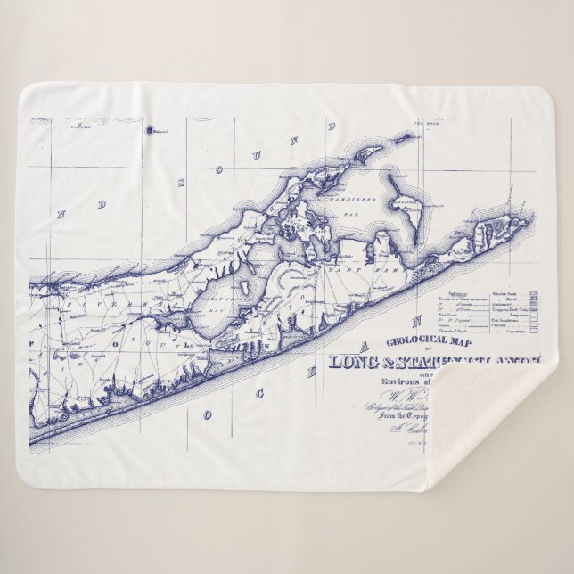 Couverture Sherpa Carte de Long Island The Hamptons (Devant (Horizontal))
