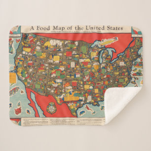 Couverture Sherpa Carte de nourriture des Etats-Unis