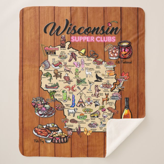 Couverture Sherpa Carte du club de souper du Wisconsin (Devant)