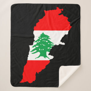 Couverture Sherpa Carte du Liban avec aimant en pierre de drapeau