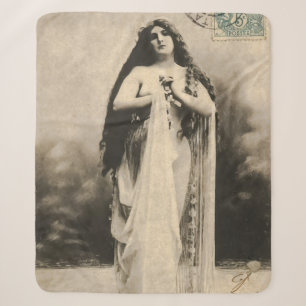Couverture Sherpa Carte postale vintage de la déesse éthérée
