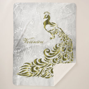 Couverture Sherpa Carte Sherpa personnalisée Peacock Or