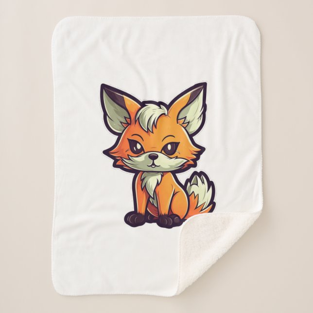 COUVERTURE SHERPA CARTOON FOX (Devant)