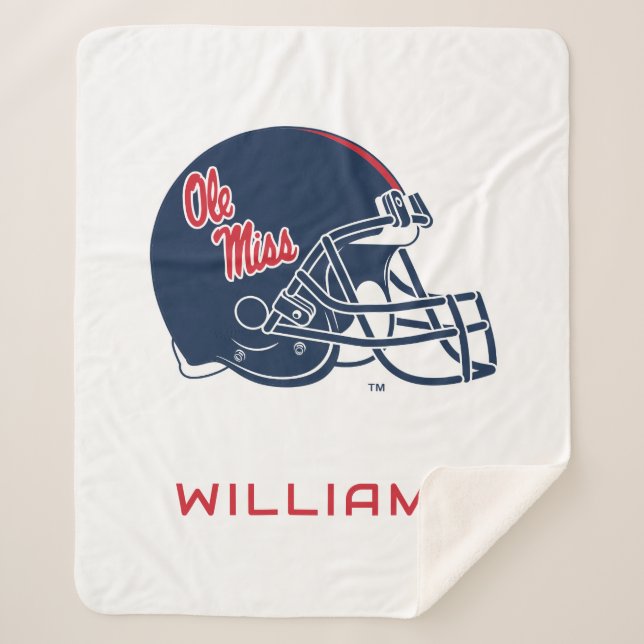 Couverture Sherpa Casque Ole Miss Football | bleu foncé (Devant)