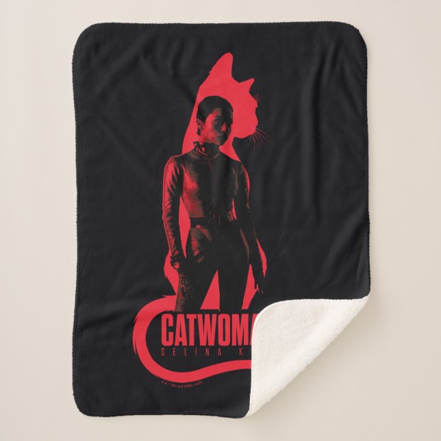 Couverture Sherpa Catwoman Selina Kyle Chat Silhouette (Devant)