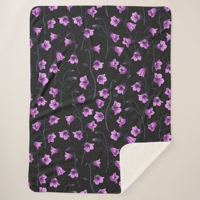 Couverture Sherpa Cellules bleues de minuit, cloches, Bellflowers 2 (Devant)