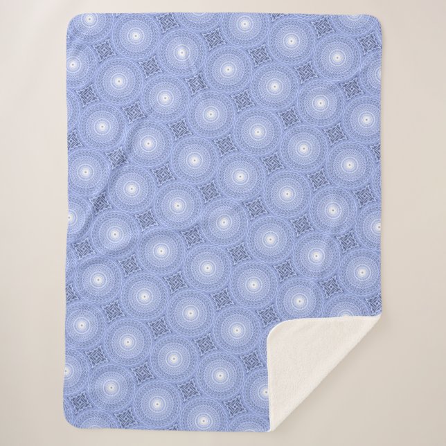 Couverture Sherpa Cercles bleus tourbillonner motif (Devant)
