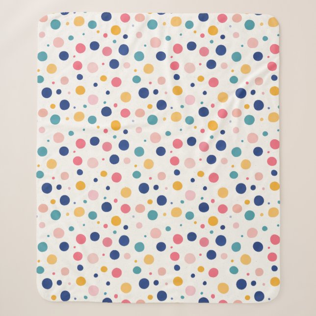 Couverture Sherpa cercles colorés motifs mignons pois (Devant)