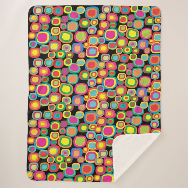 Couverture Sherpa Cercles de couleur Whimsical (Devant)