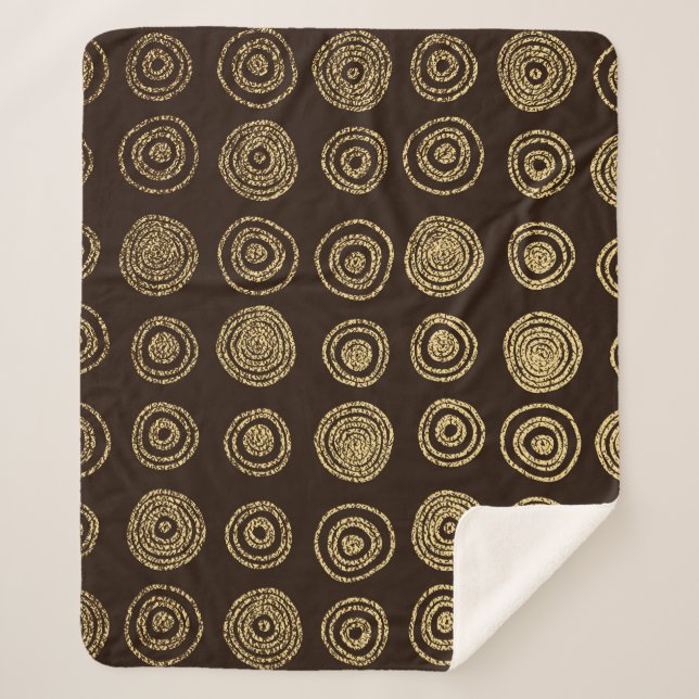 Couverture Sherpa Cercles d'or : Motif à main (Devant)