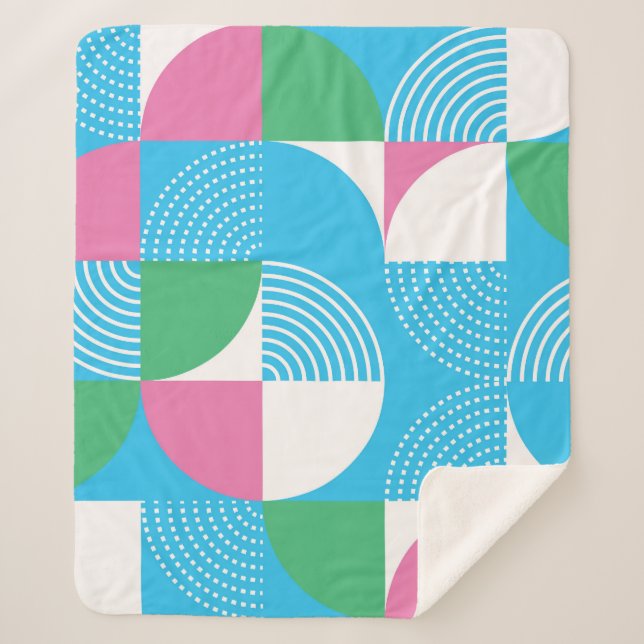 Couverture Sherpa Cercles graphiques : motif vintage sans soudure. (Devant)