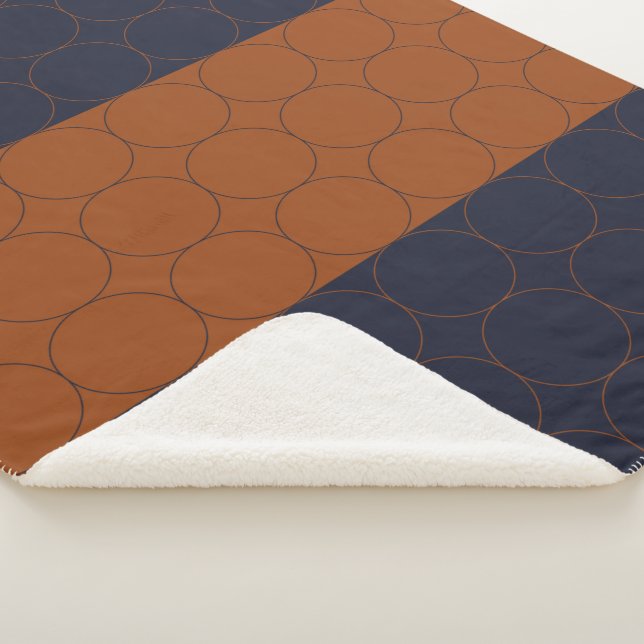 Couverture Sherpa Cercles marine et rouille IV (3/4)