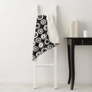Couverture Sherpa Cercles rétrogrades Noir Blanc