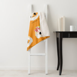 Couverture Sherpa C'est moi ton Boo Cosy Fall Citrouille Sherpa Blan