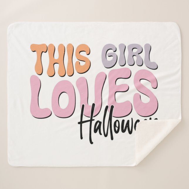 Couverture Sherpa Cette fille adore Halloween (Devant (Horizontal))