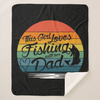 Couverture Sherpa Cette Fille Aime Pêcher Avec Son Père Vintage