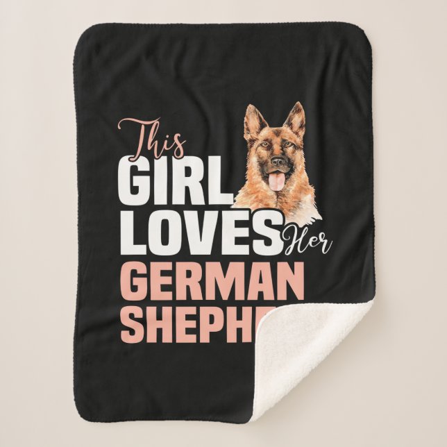 Couverture Sherpa Cette Fille Aime Son Berger Allemand (Devant)