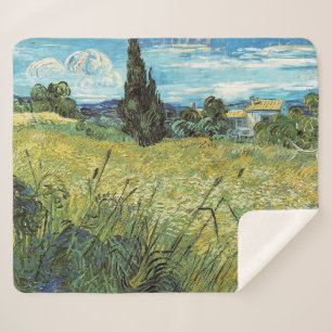 Couverture Sherpa Champ de blé vert Vincent van Gogh