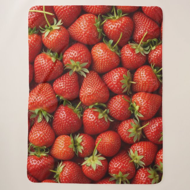 Couverture Sherpa Champ de Fraises Frais de la Ferme (Devant)