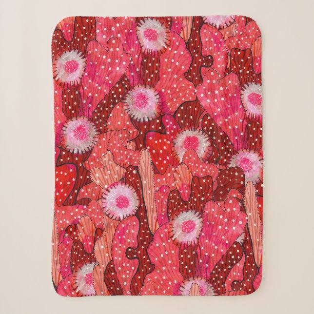 Couverture Sherpa Champ Succulent en floraison (Devant)